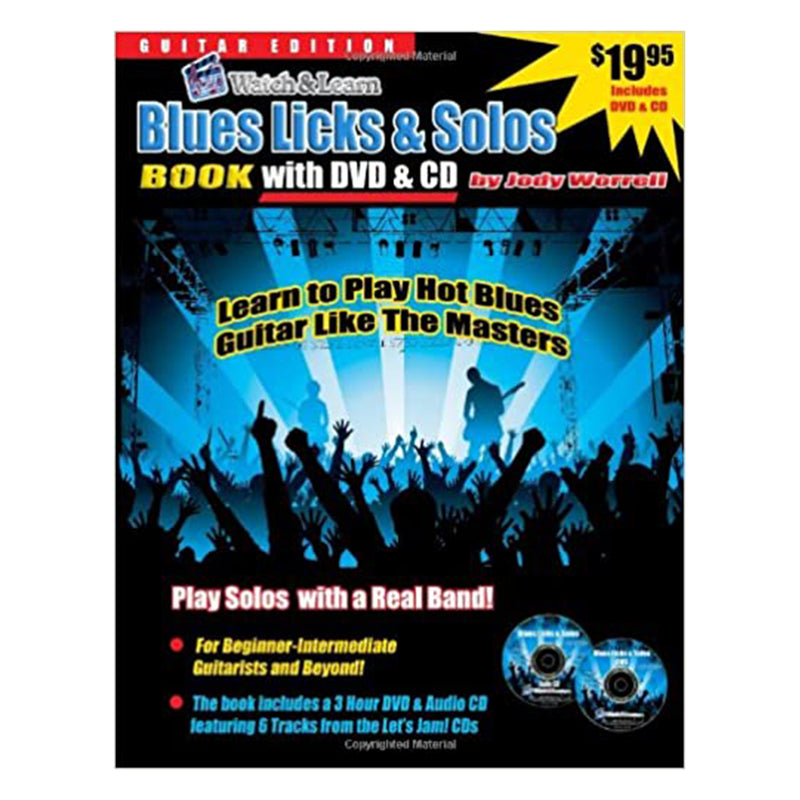 Watch & Learn Blues Licks and Solos Guitar Book with DVD and CD
