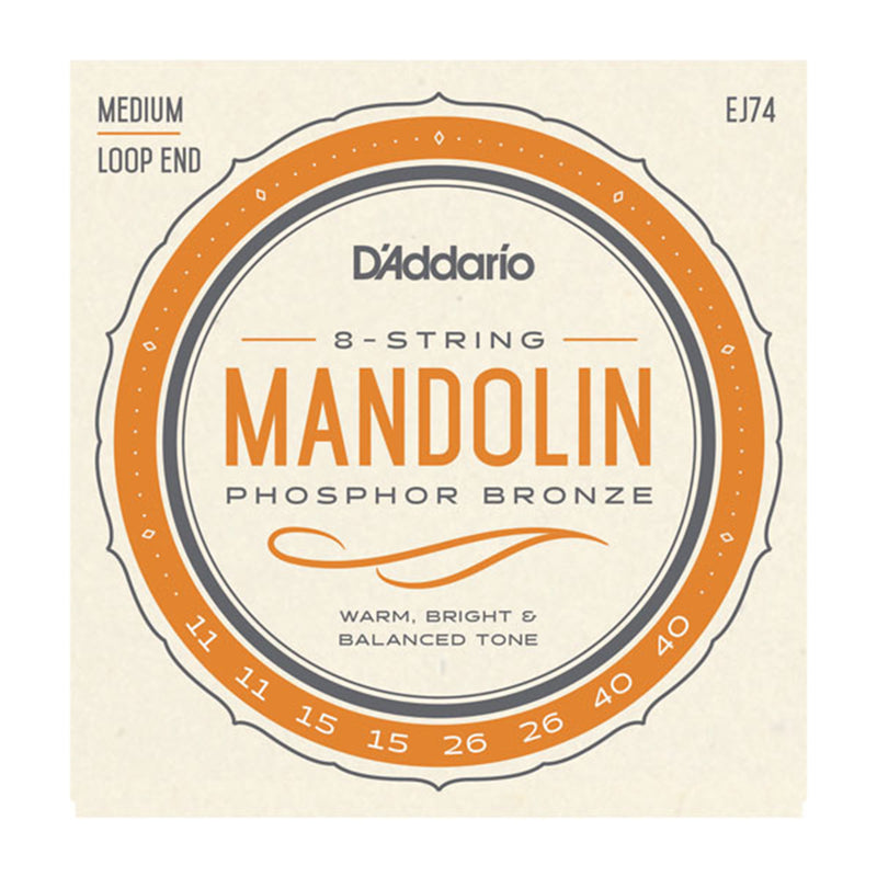 D'Addario EJ74 Mandolin Strings - Medium - Phosphor Bronze