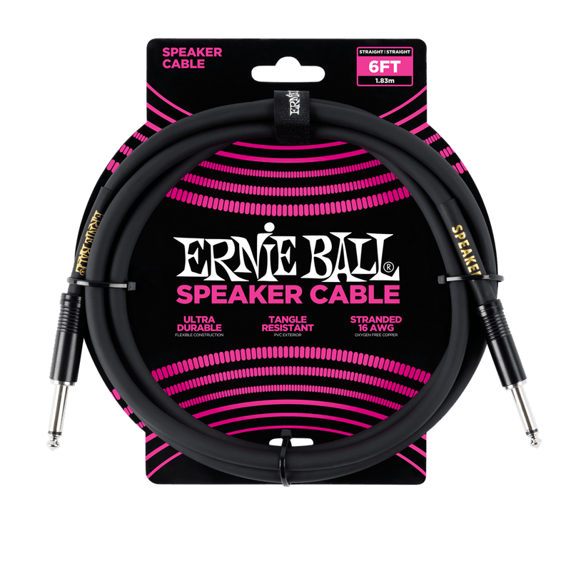 Ernie Ball 6ft. Speaker Cable - Black