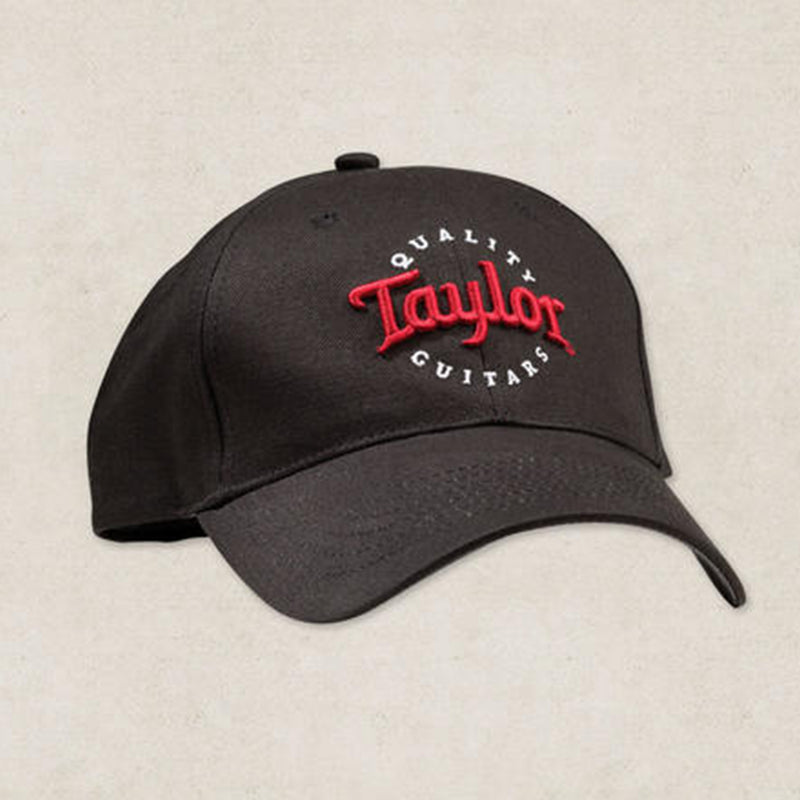 Taylor Black Cap- Red and White Logo