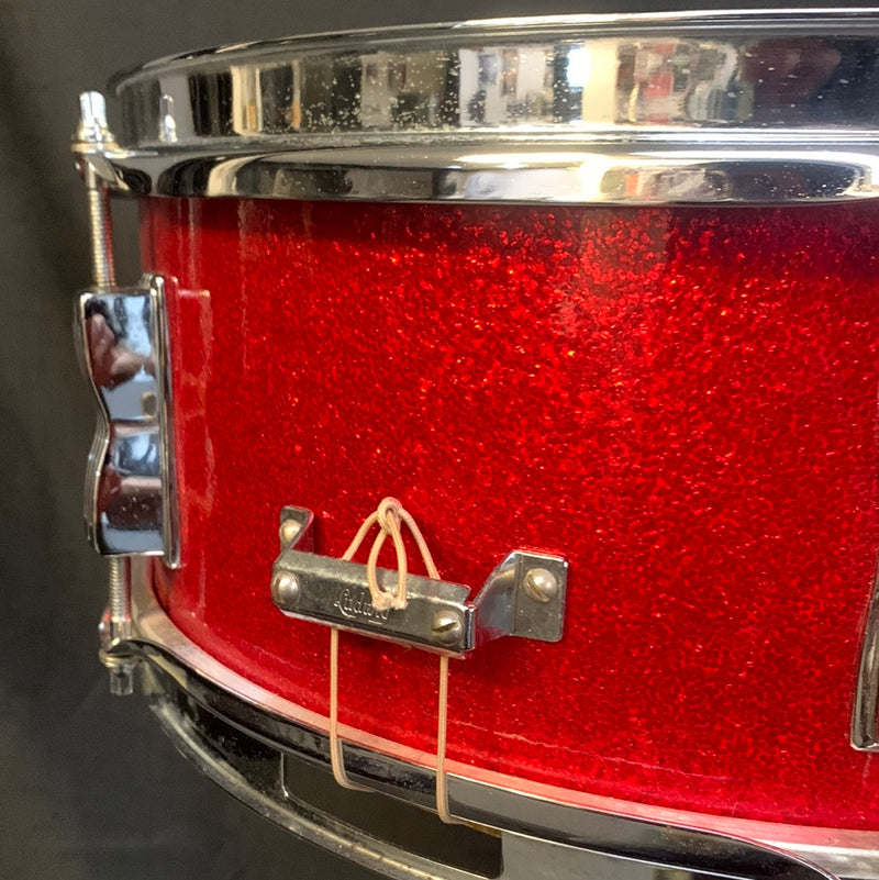 Vintage 1964 Ludwig No. 491 Pioneer 5x14 6-Lug Snare Drum w/ Case - Red Sparkle 092523