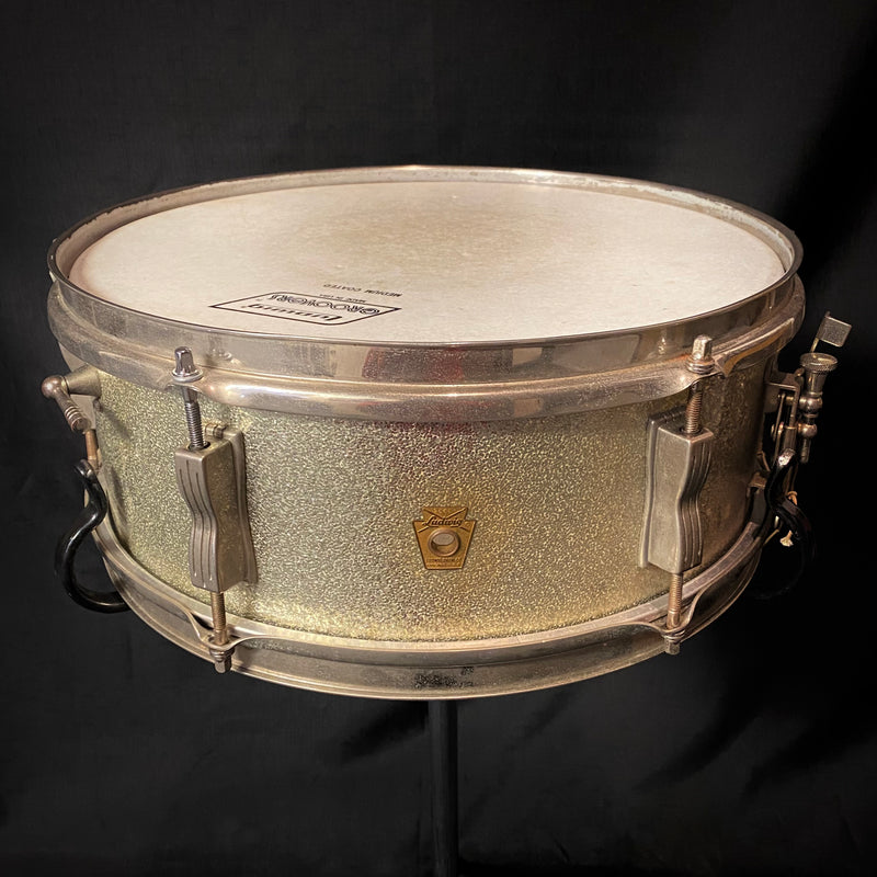 Vintage 1964 Ludwig No. 491 Pioneer 5x14 6-Lug Snare Drum w/ Case - Silver Sparkle 110723