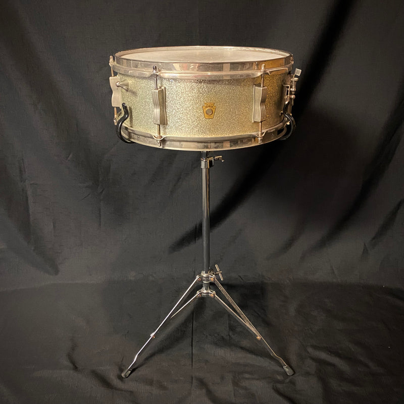 Vintage 1964 Ludwig No. 491 Pioneer 5x14 6-Lug Snare Drum w/ Case - Silver Sparkle 110723