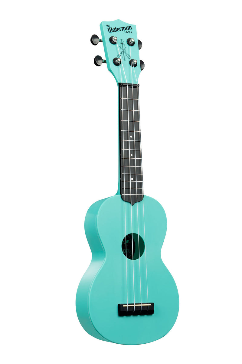 Kala Waterman Soprano Ukulele w/ Bag - Glow-In-The-Dark Aqua Mist