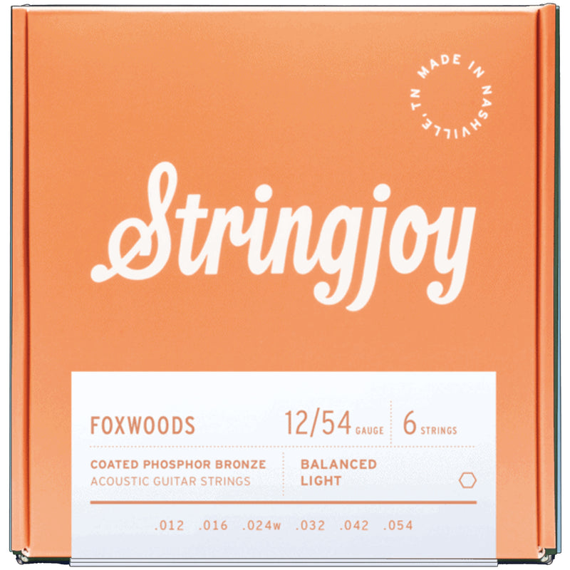 Stringjoy Foxwoods Coated Phosphor Bronze Acoustic Strings - Balanced Light (12-54)