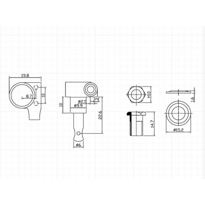 Allparts 6-In-Line Two-Pin Tuning Machines - Chrome