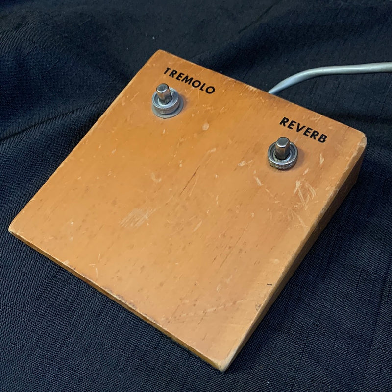 Vintage 1960s Silvertone Two-Button Wooden Tremolo / Reverb Footswitch 071223