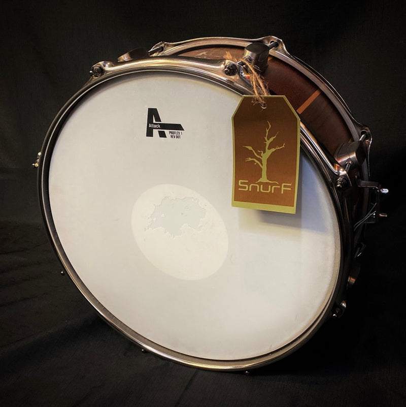 Snurf Drums Custom Triple Chocolate 14 x 6.5 Walnut and Mahogany Snare Drum - Natural
