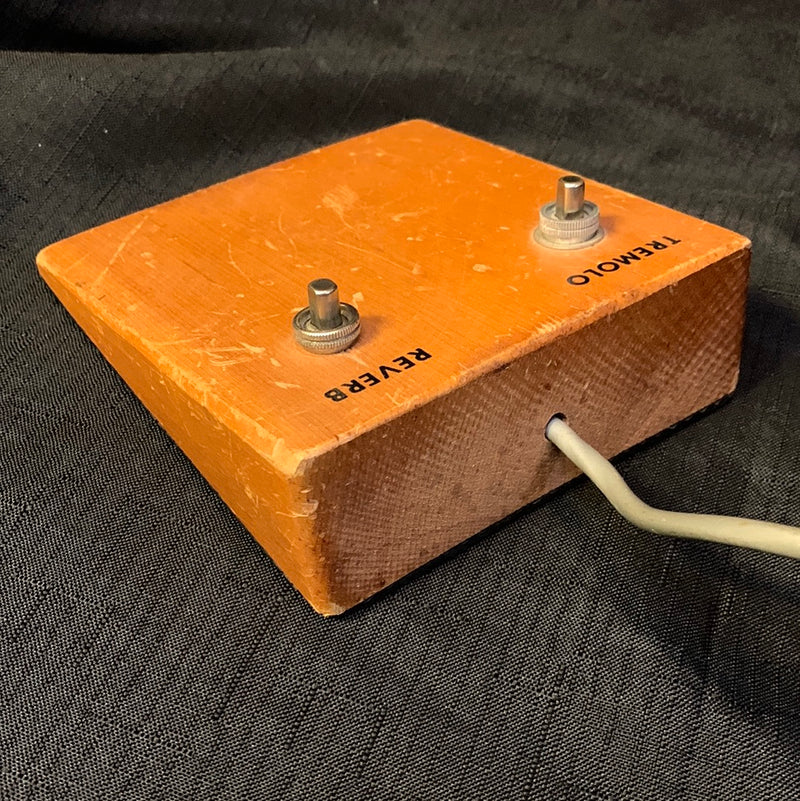 Vintage 1960s Silvertone Two-Button Wooden Tremolo / Reverb Footswitch 071223