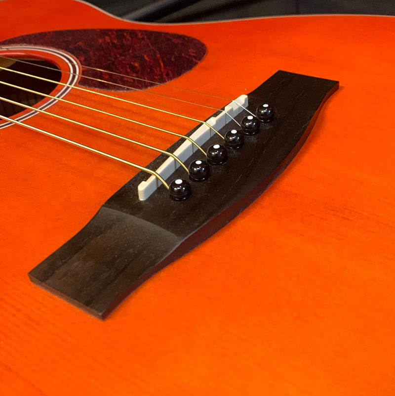 Used Aria 151 Lil' Aria Mini Acoustic Guitar w/ Case - Matte Orange Sunburst 071123