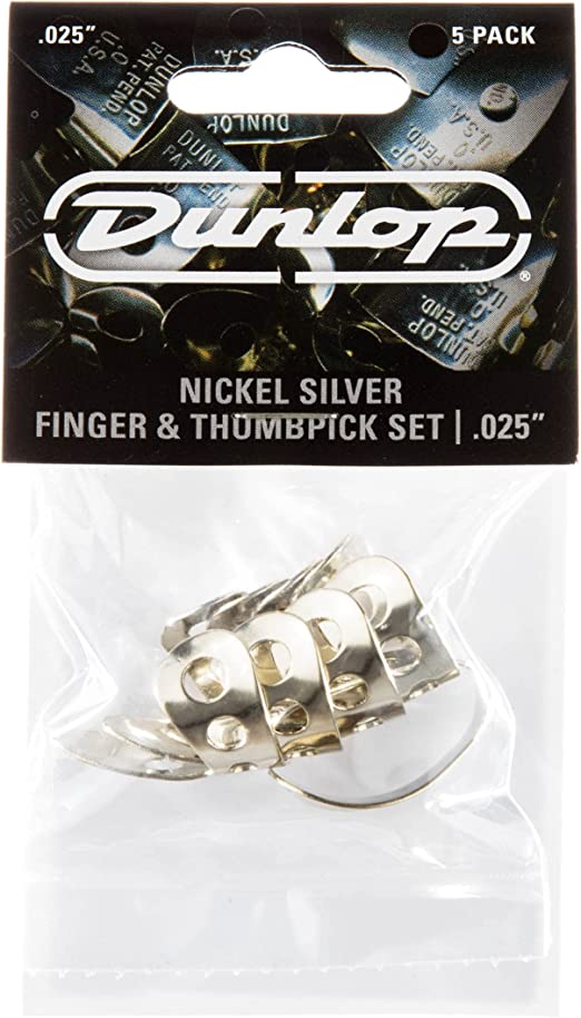 Dunlop Nickel Silver Finger and Thumb Picks - Pack of 5 - .025"