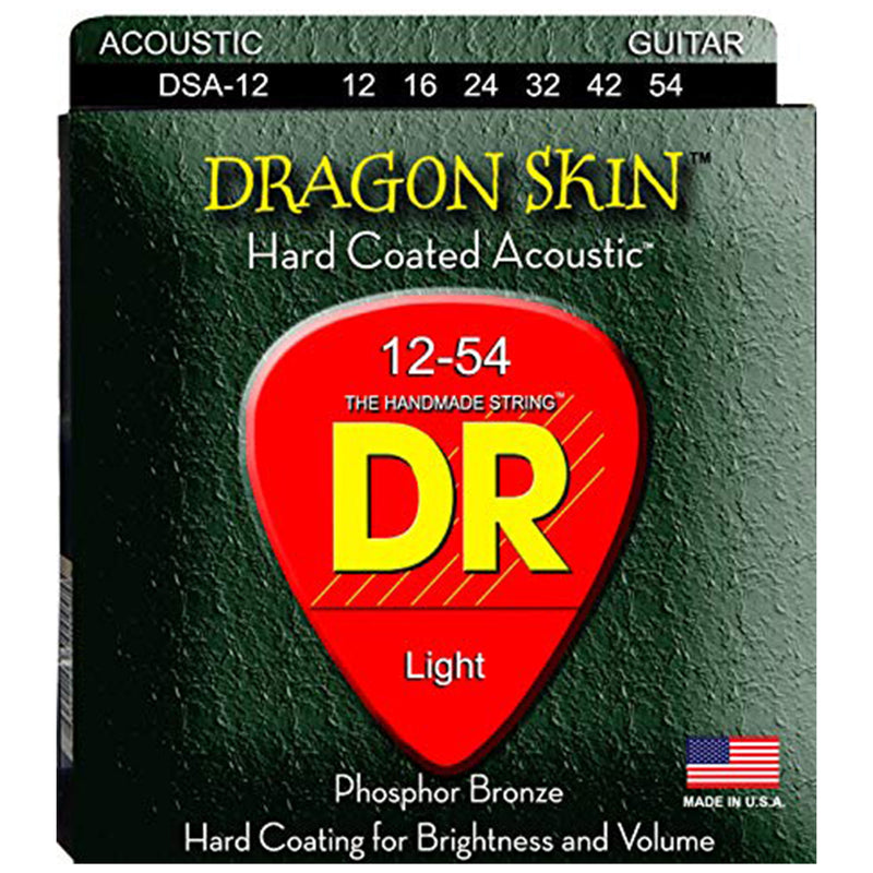 DR Dragon Skin Clear Coated Acoustic Strings - Light - 12-54