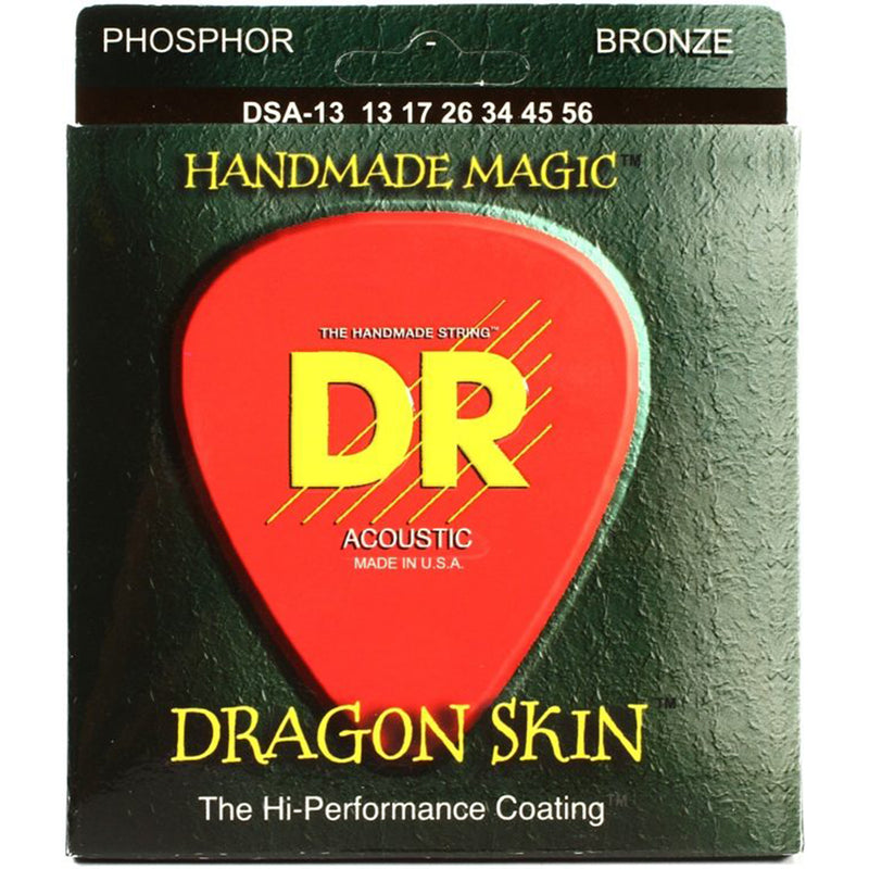 DR Dragon Skin Clear Coated Acoustic Strings - Medium - 13-56