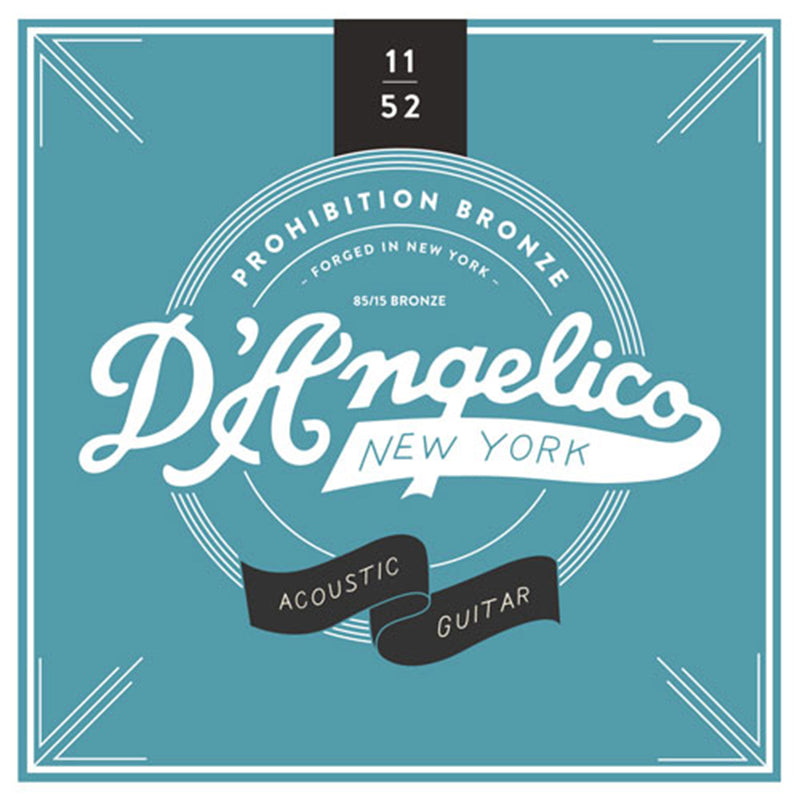 D'Angelico Prohibition Bronze Acoustic Guitar Strings - 11-52