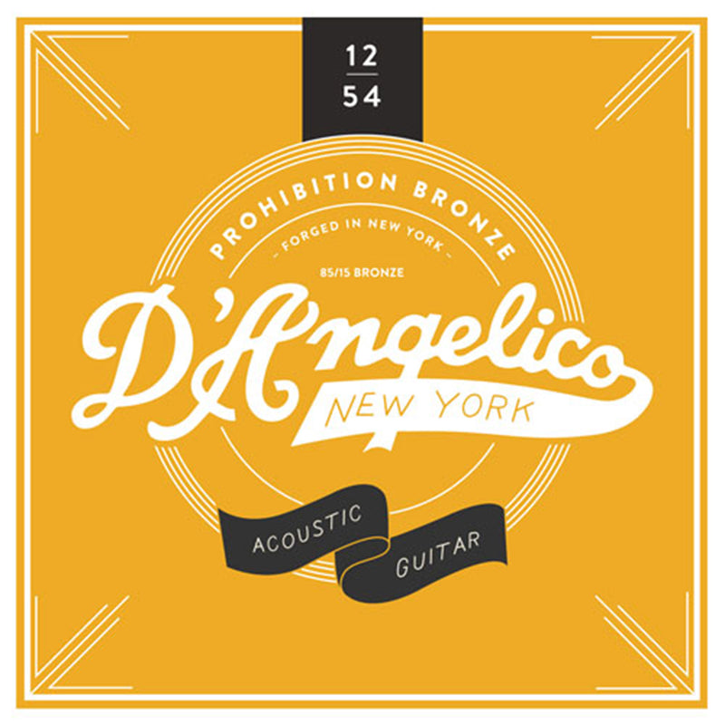 D'Angelico Prohibition Bronze Acoustic Guitar Strings - 12-54