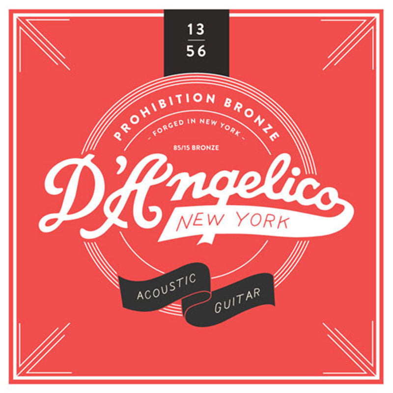 D'Angelico Prohibition Bronze Acoustic Guitar Strings - 13-56