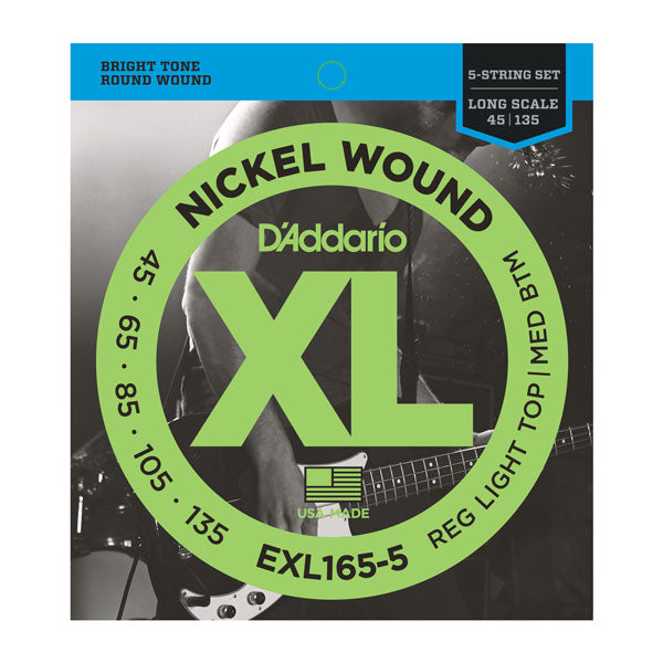 D'Addario EXL165-5 Nickel Wound 5-String Bass Strings - 45-135