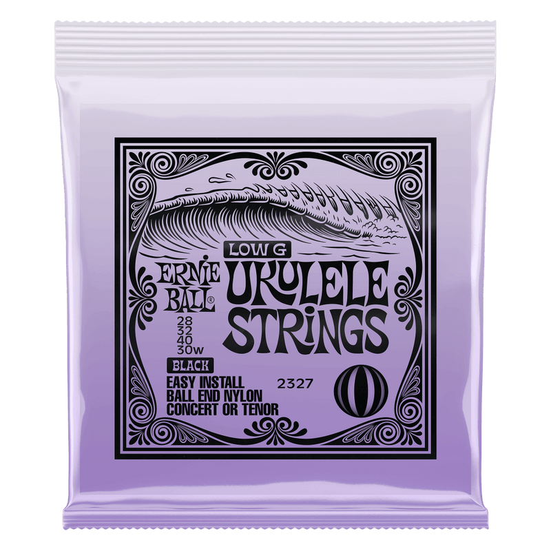 Ernie Ball Ball End Low G Ukulele Strings for Concert / Tenor - Black