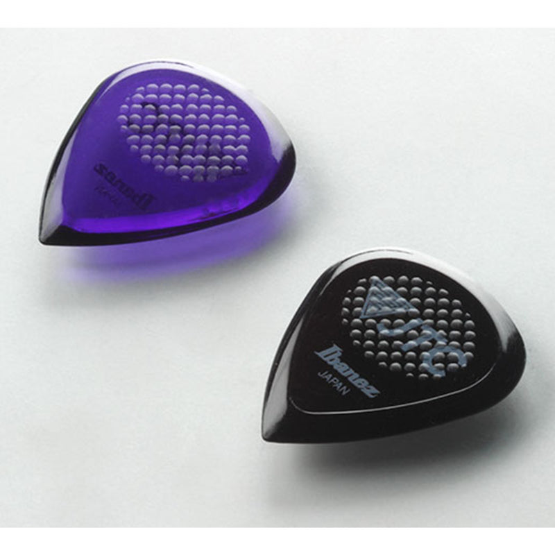 Ibanez PJTC1R Players Picks 2.5mm Tritan Guitar Picks w/ Rubber Grip (6-Pack) - Amethyst & Onyx