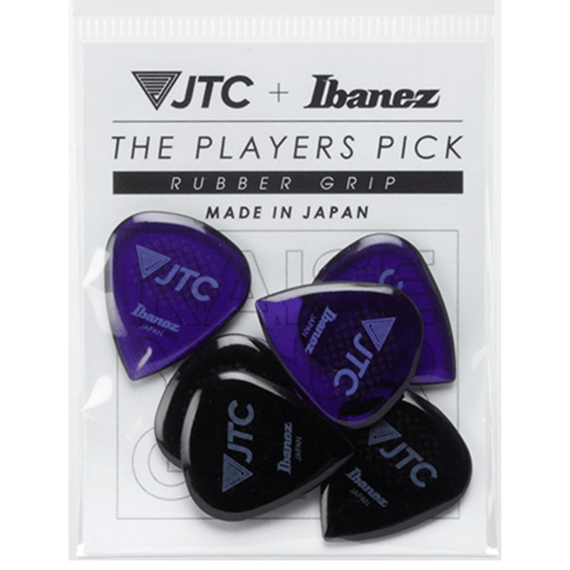 Ibanez PJTC1R Players Picks 2.5mm Tritan Guitar Picks w/ Rubber Grip (6-Pack) - Amethyst & Onyx