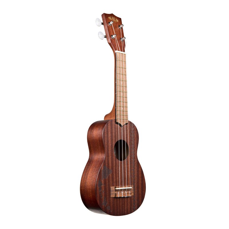 Kala Satin Mahogany Soprano Ukulele - Hawaiian Islands with Tattoo