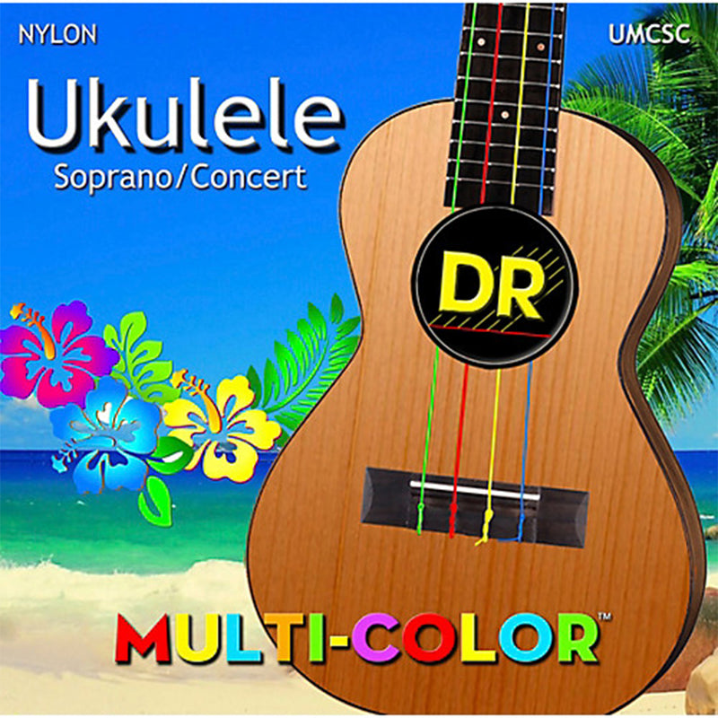 DR Multi-Color Ukulele Strings - Soprano / Concert