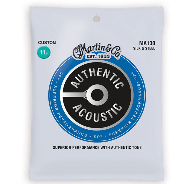 Martin MA130 Silk & Steel Acoustic Guitar Strings - Custom - 11.5-47