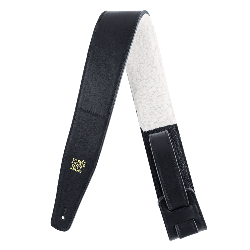 Ernie Ball 2.5" Italian Leather Strap w/ Padding - Black