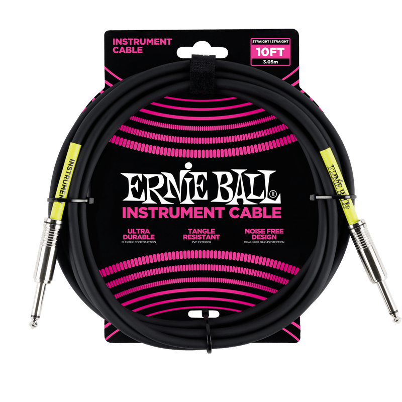 Ernie Ball 10ft. Instrument Cable - Black