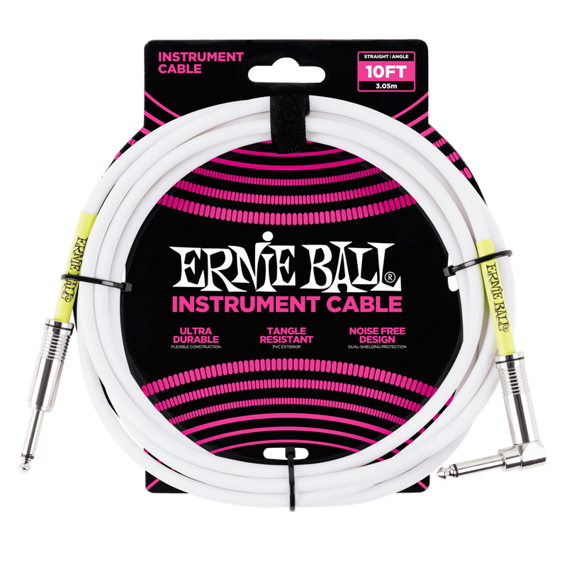 Ernie Ball 10ft. Instrument Cable - White