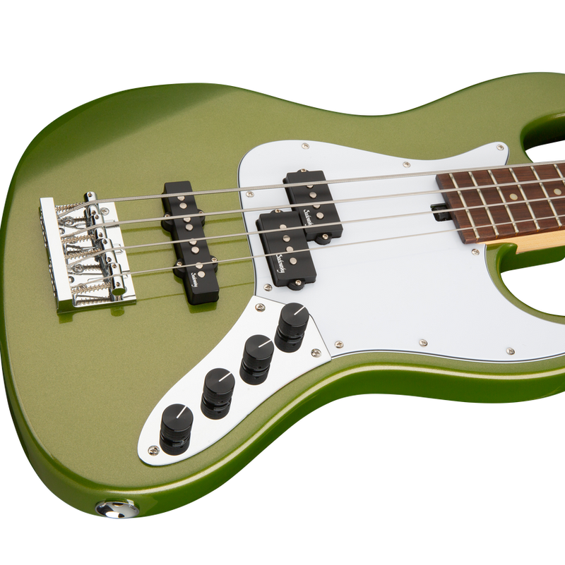 Sadowsky MetroExpress Hybrid PJ Bass - Solid Sage Green Metallic / Morado Board