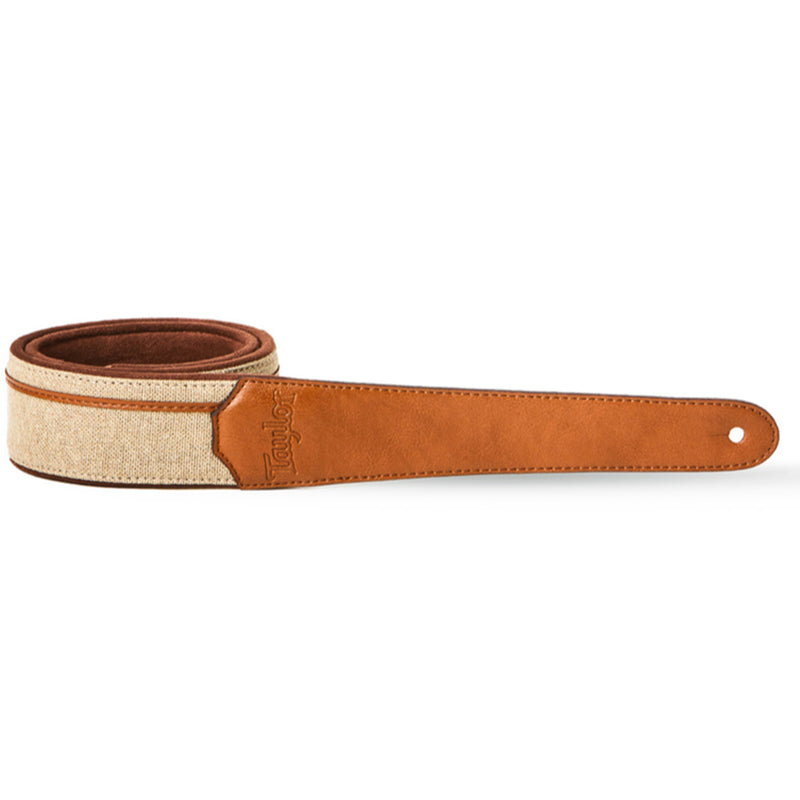Taylor Vegan Leather Slim Guitar Strap - Tan Stripe