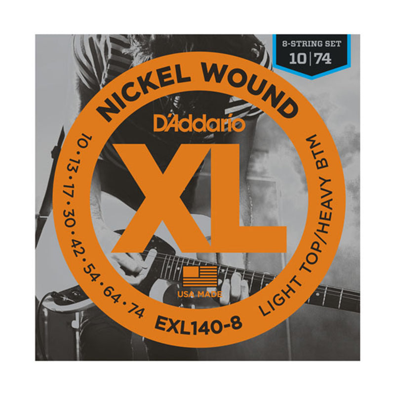 D'Addario EXL140-8 Nickel Wound 8-String Electric Guitar Strings - 10-74