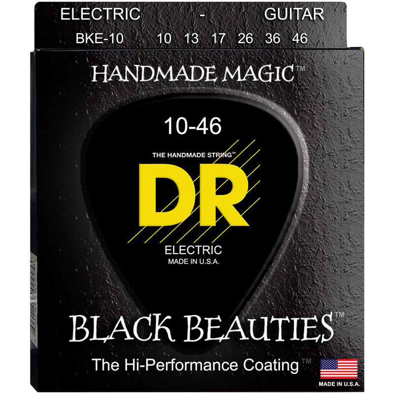 DR Black Beauties Black Coated Electric Guitar Strings - 10-46