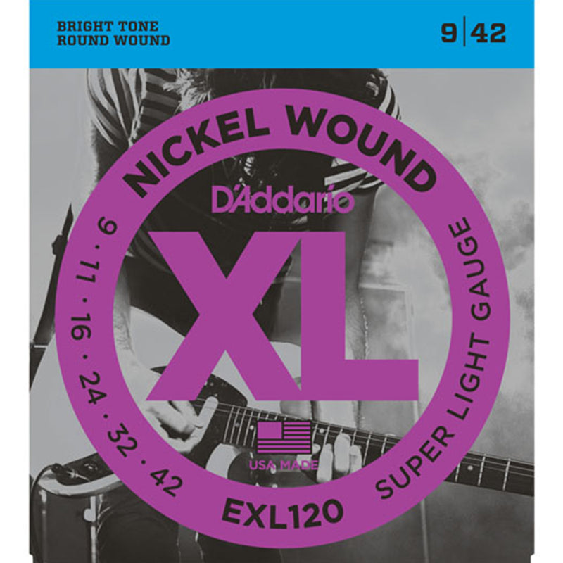 D'Addario EXL120 Nickel Wound Electric Guitar Strings - 9-42