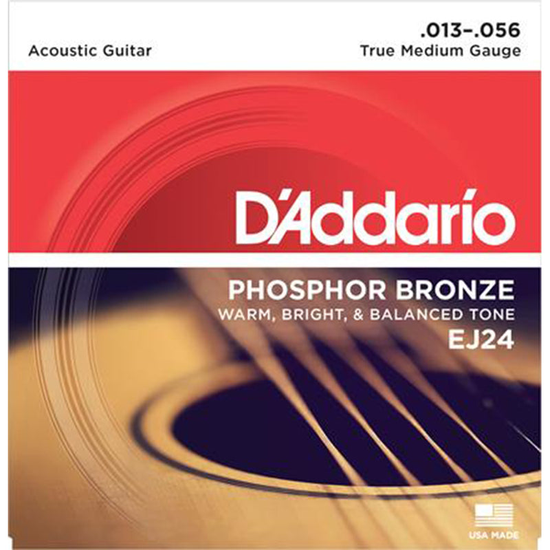 D'Addario EJ24  Phosphor Bronze Acoustic Strings -True Medium -13-56