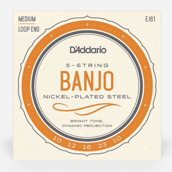 D'Addario EJ61 Nickel Wound Banjo Strings - Medium 10-23