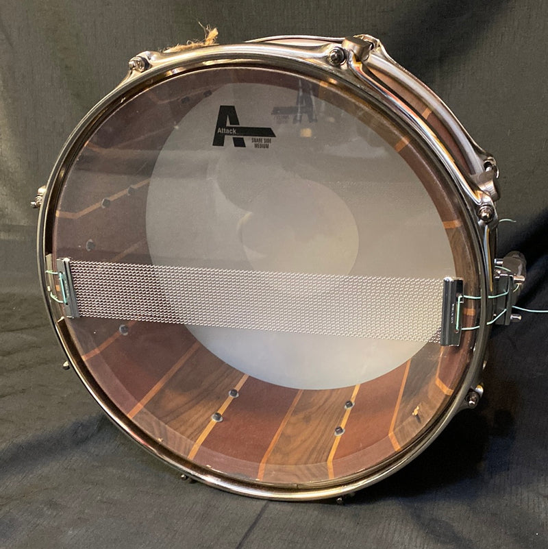 Snurf Drums Custom Triple Chocolate 14 x 6.5 Walnut and Mahogany Snare Drum - Natural