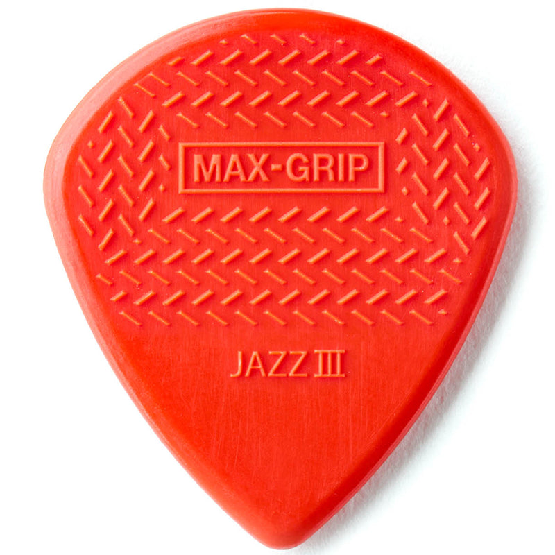 Dunlop Nylon Max Grip Jazz III Guitar Picks (6 Pack) - Red