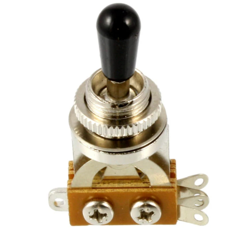 Allparts Short Three-Way Toggle Switch - Chrome w/ Black Tip